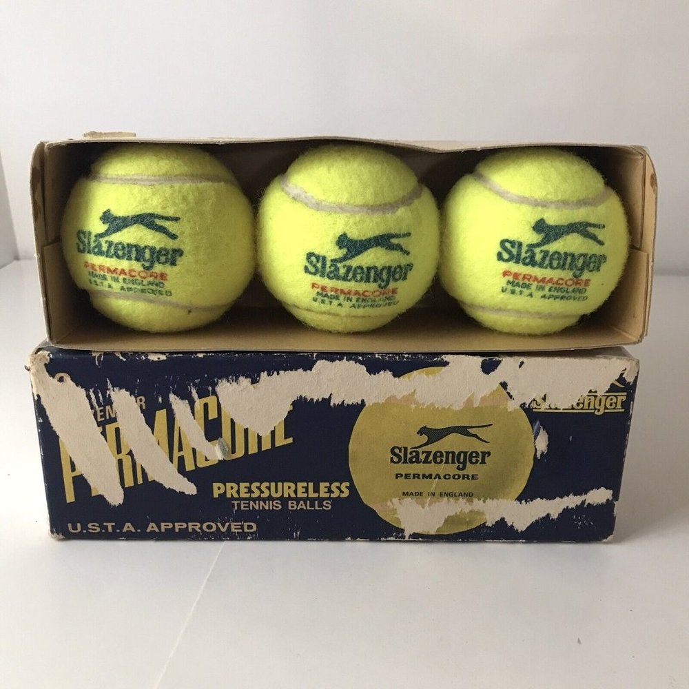 Slazenger Permacore Tennis Balls Pressureless 3 New in Box Vintage